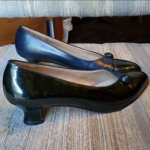 Salvatore Ferragamo Navy and Black Heels